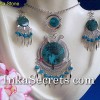 50 Items= Alpaca Silver 25 Necklaces +25 Earrings w/ semi precious stone