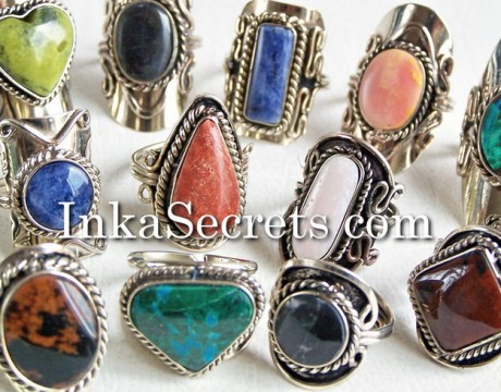 Lot 120  rings Semi precius stone ADJUSTABLE