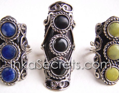 Lot 45 adjustable semi-precious stone rings