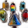 Lot 180 Rings Fused glass & alpaca silver