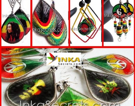 220 Pairs rasta earrings Model Jamaica
