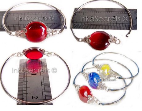 Lot 140 Large Gem glass bangles bracelets