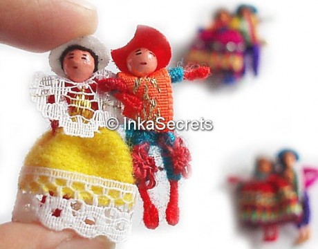 Lot 180 assorted fair trade peruvian dolls couples pins