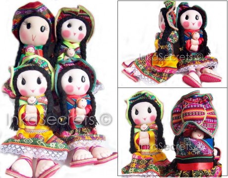 Lot of 10 Handmade Dolls cholita- Artisan