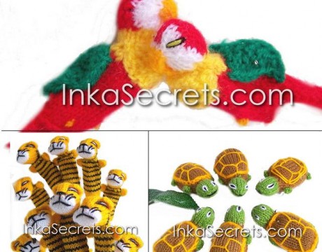 Lot 220 Animals Handknitted Finger Puppets