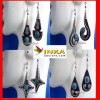 Lot 12 pairs bull horn stone earrings