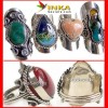 Lot 100 Rings agate, gem glass, Cat eyes
