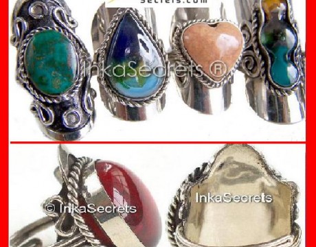 Lot 100 Rings agate, gem glass, Cat eyes