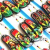 100 pairs earrings Jamaican Rasta Colored
