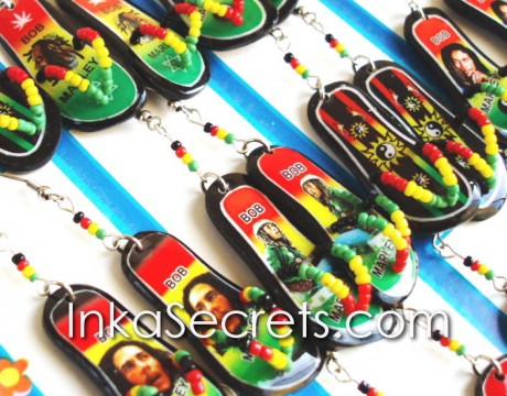 100 pairs earrings Jamaican Rasta Colored