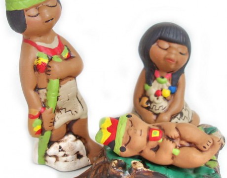 Peruvian Ceramic Christmas Nativity Selva