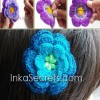 50 Wool Knitted Crochet flower w/ 6 Petals Accessories