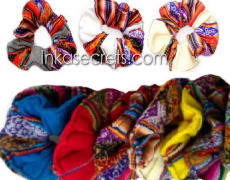 50 Peruvian Manta Hair Scrunchies