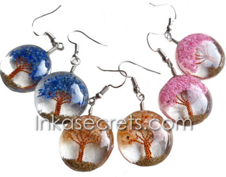 100 Pairs Tree of Life Earrings with Stone