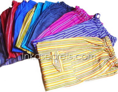 25 Peruvian Stripe Cotton Hippie Pants – M