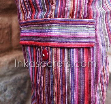 25 Peruvian Stripe Cotton Hippie Pants – S