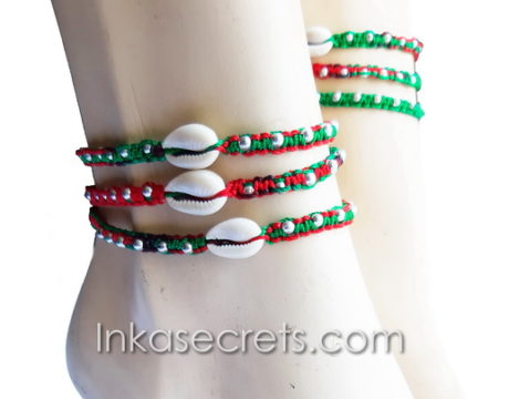 25 Rasta Friendship anklet with shell
