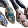 100 Alpaca Alloy Three Round Stone Rings