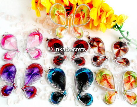 15 Peruvian Thread Earrings with Butterfly style