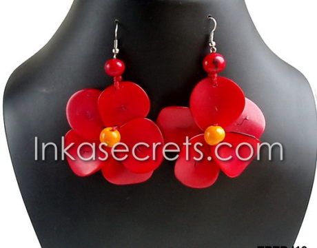 120 Tagua Flower Earrings