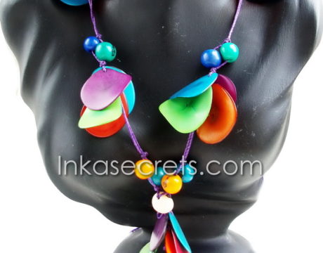 30 Colorful Tagua Slice Necklaces