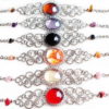 15 Peruvian Gem Glass Bracelets