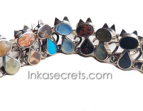 16 Peruvian Stone Rings – Cat and Moon Style