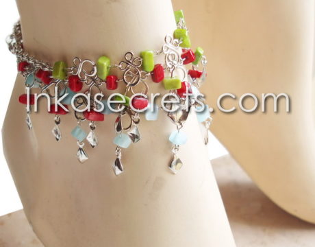 100 Natural Chip Semi-Precious Stone Anklets