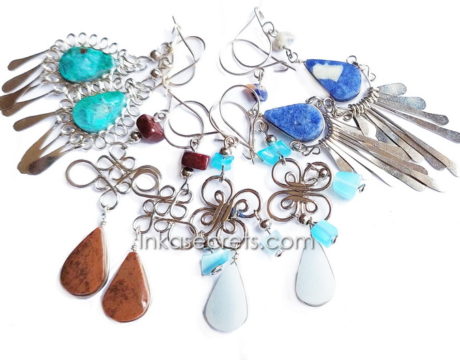 50 Pairs Alpaca Silver Earrings with Stone