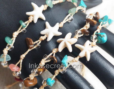 100 Peruvian Starfish Wax Cord Bracelets