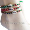 50 Rasta Friendship Anklet with Shell