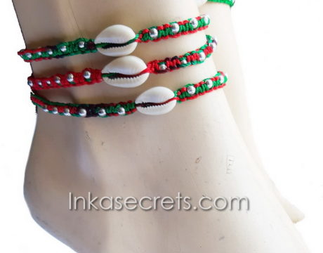 50 Rasta Friendship Anklet with Shell