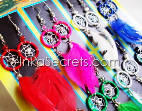 100 Peruvian Dreamcatcher Feather Earrings