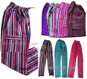 Peruvian Striped Cotton Hippie Pants, 5 to 20 pcs