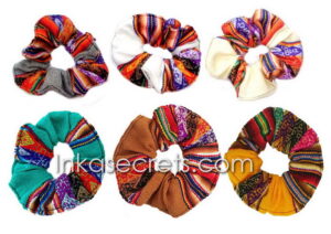 Peruvian Manta Hair Scrunchies, 20 to 100 pcs