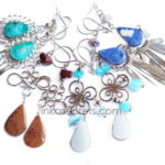Peruvian Alpaca Alloy Earrings with Semi-Precious Stone, 50 to 250 par