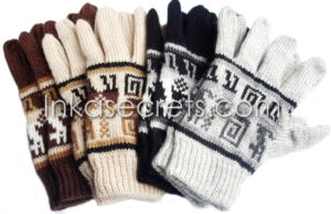 Alpaca Wool Gloves with Llama Design, 10 to 50 pair