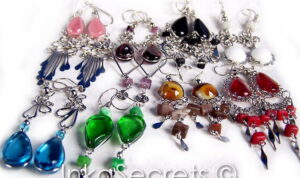 Peruvian Alpaca Alloy Earrings with Murano Glass, 50 to 250 par