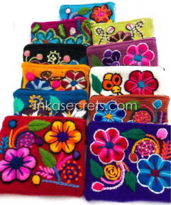 Peruvian Embroidered Floral Purse, 10 to 30 pcs