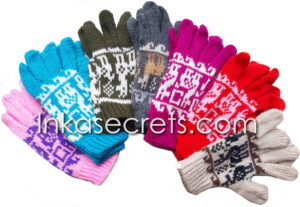 Peruvian Alpaca Knit Gloves for Children, 12 to 100 pcs