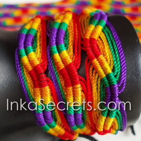 Peruvian Rainbow Friendship Bracelets, Zigzag, 50 to 1000 pcs