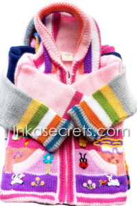 Handcrafted Arpillera Hooded Jacket for Children, 25 to 100 pcs