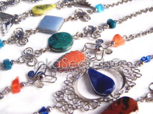 Peruvian Alpaca Alloy Bracelet with Semi-Precious Stone, 25 to 250 pcs