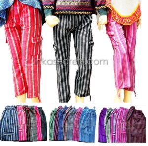 Peruvian Striped Cotton Hippie Pants for Children, 10 to 25