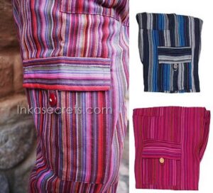 Peruvian Striped Cotton Hippie Pants for Children, 10 to 25