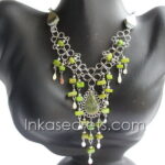 Peruvian Alpaca Alloy Necklace with Semi-Precious Stone, 10 to 100 pcs