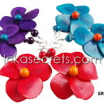 Colorful Tagua Flower Earrings, 15 to 50 par