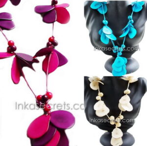 Tagua Slice Necklace with Açaí Seed, 10 to 25 pcs