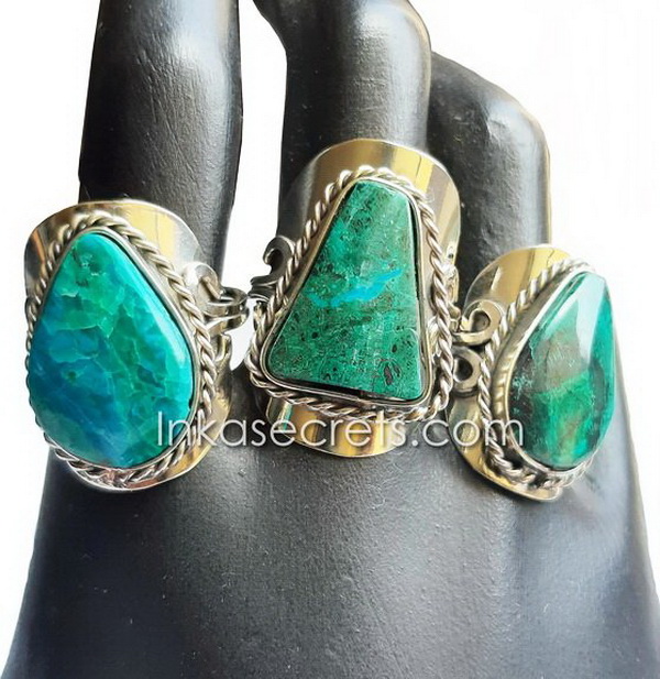 10 Alpaca alloy ring with turquoise semi-precious stone