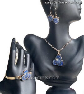 Peruvian Alpaca Alloy Jewelry Set with Sodalite Stone